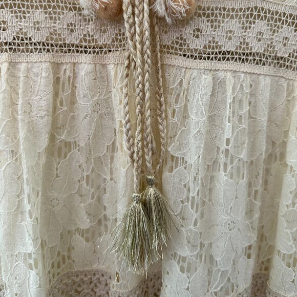 Elegant Cream Lace Midi Dress - Picture 5 of 7